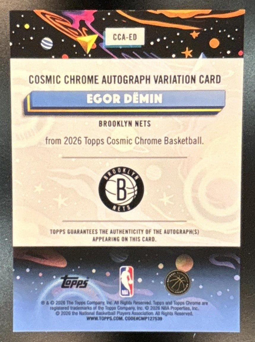 2025-26 Topps Cosmic Chrome Egor Demin Auto #CCA-ED RC Brooklyn Nets