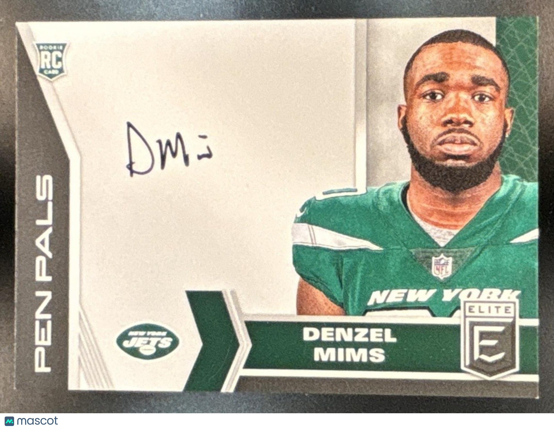 2020 Panini Donruss Elite Denzel Mims Pen Pals #PP23 RC Auto New York Jets