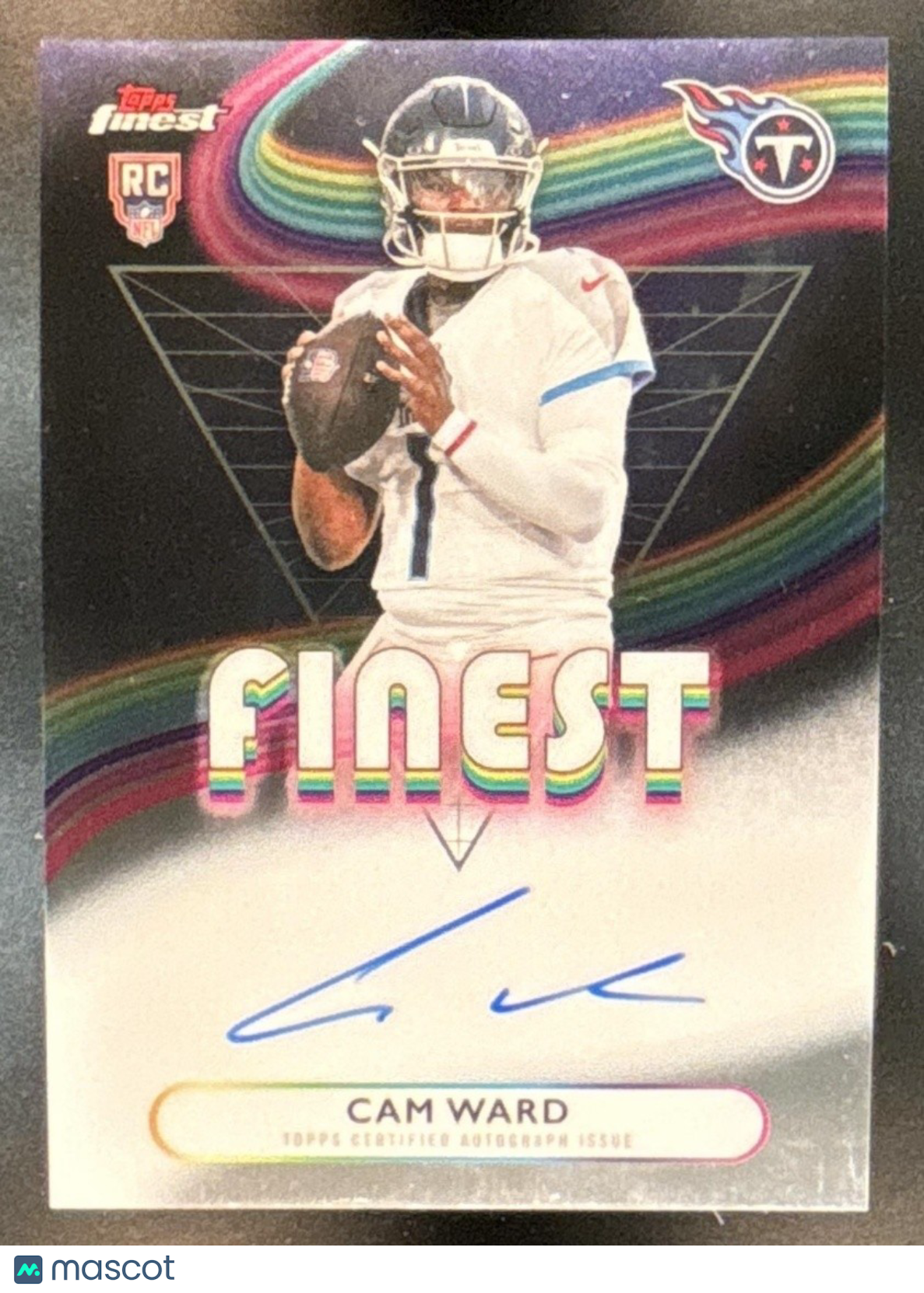 2025 Topps Finest Cam Ward Rookie Auto #RFA-CW RC Tennessee Titans