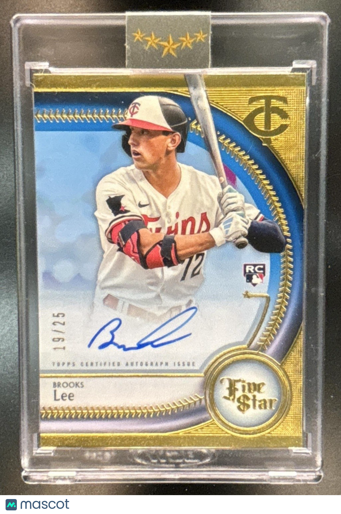 2024 Five Star Brooks Lee Blue Auto Rookie 19/25 #FSA-LEE Minnesota Twins