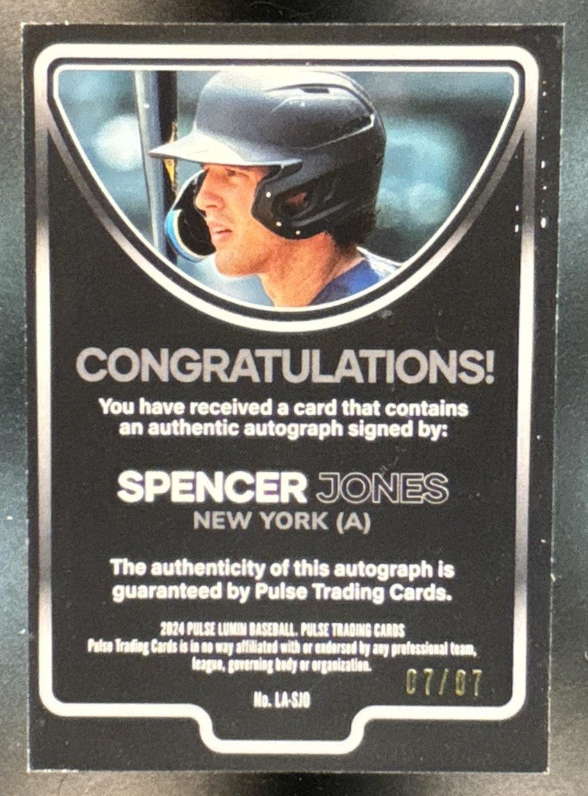 2024 Pulse Lumin Spencer Jones Holo Silver /7 #LA-SJO Auto