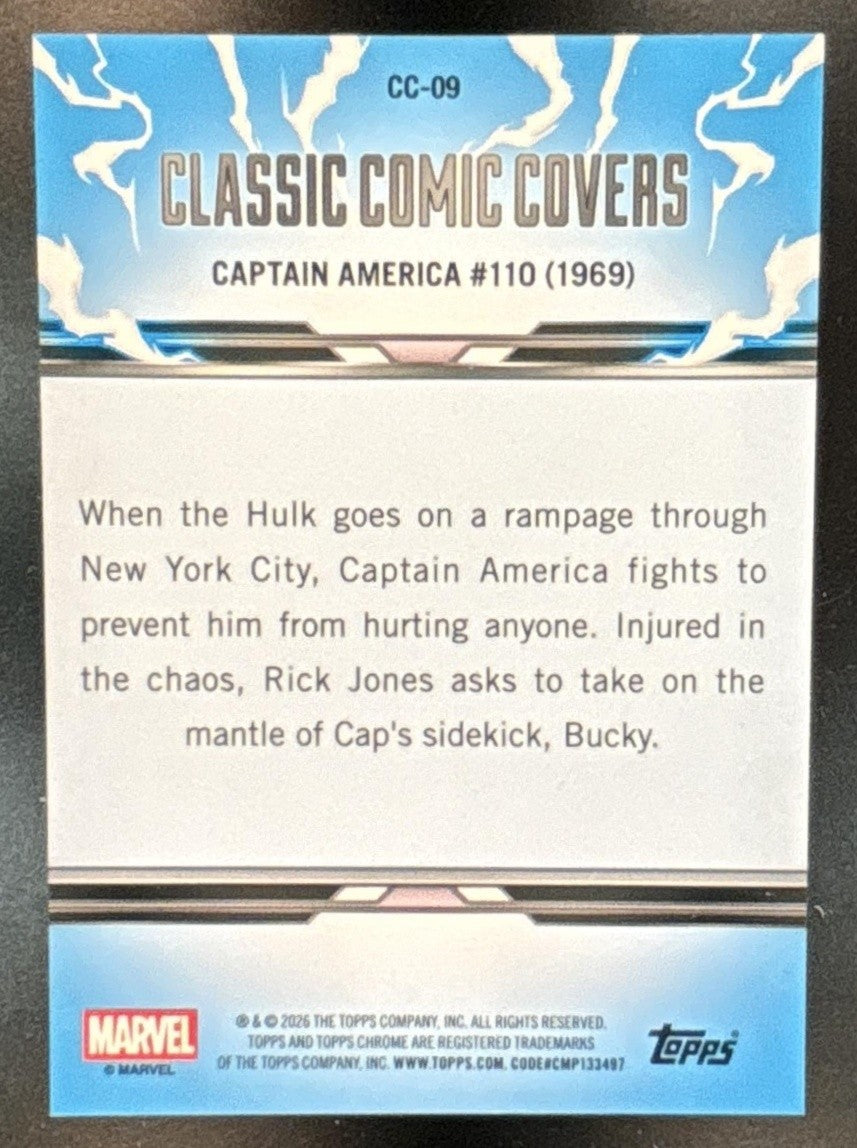 2026 Topps Chrome Marvel Comics Captain America Classic Comic Book Covers