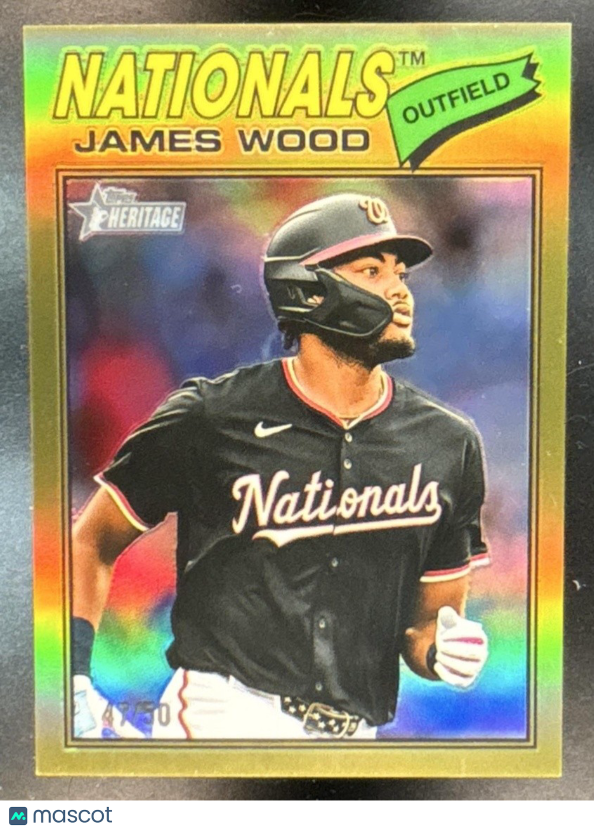 2026 Topps Heritage James Wood Chrome Gold /50 #295 Washington Nationals