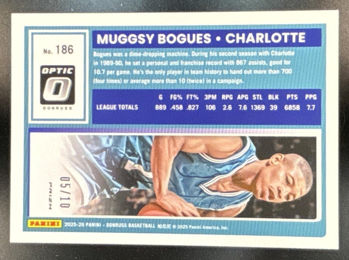 2025-26 Panini Donruss Muggsy Bogues Optic Gold /10 #186 Charlotte Hornets