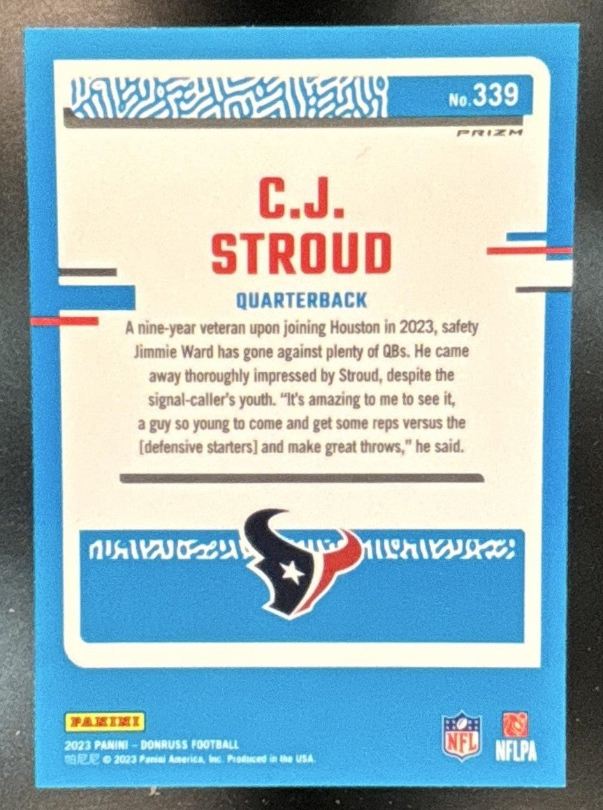 2023 Donruss C.J. Stroud Optic Rookie Preview Blue Scope #339 RC Houston Texans