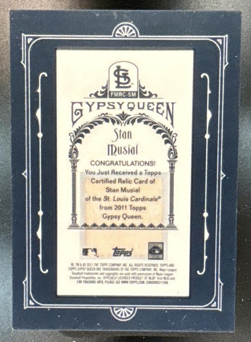 2011 Topps Gypsy Queen Stan Musial Framed Mini Relics St. Louis Cardinals