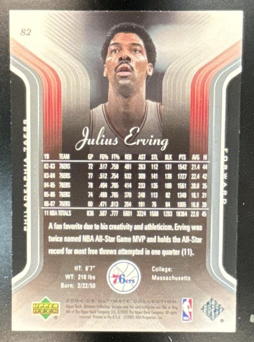 2004-05 Upper Deck Ultimate Collection Julius Erving /750 #82 Philadelphia 76ers