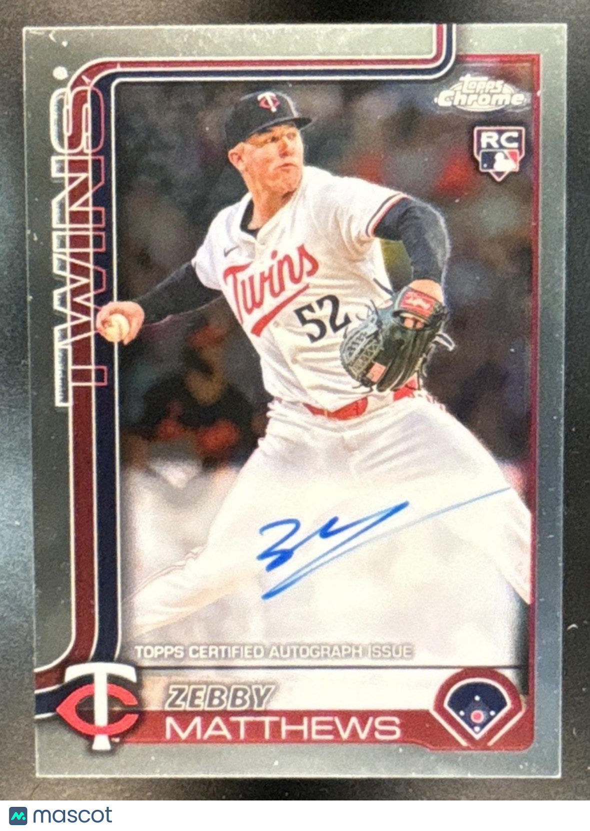 2025 Topps Chrome Zebby Matthews Rookie Auto #RA-ZM RC Minnesota Twins