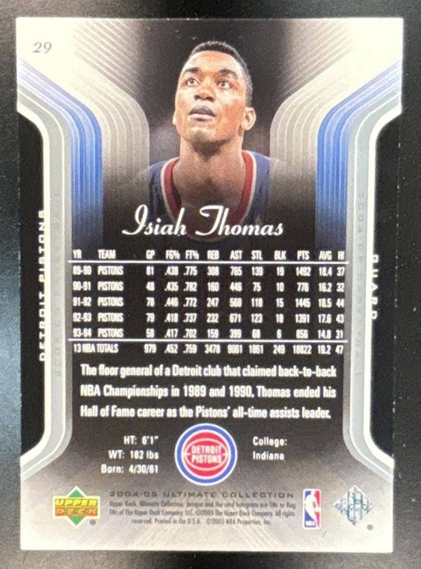 2004-05 Upper Deck Ultimate Collection Isiah Thomas 100/750 #29 Detroit Pistons