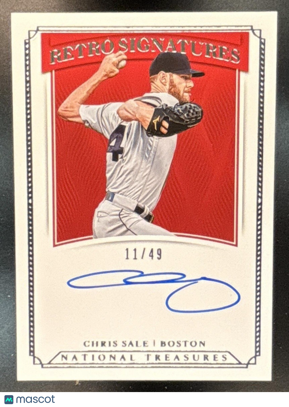 2019 National Treasures Chris Sale Retro Signatures /49 Auto Boston Red Sox