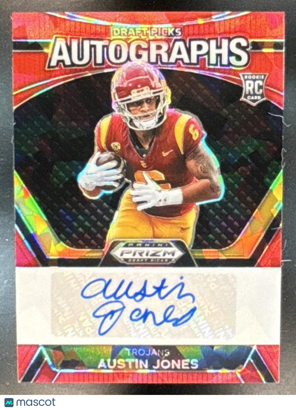 2024 Panini Prizm Collegiate Draft Picks Austin Jones Pick Auto Red Ice RC USC