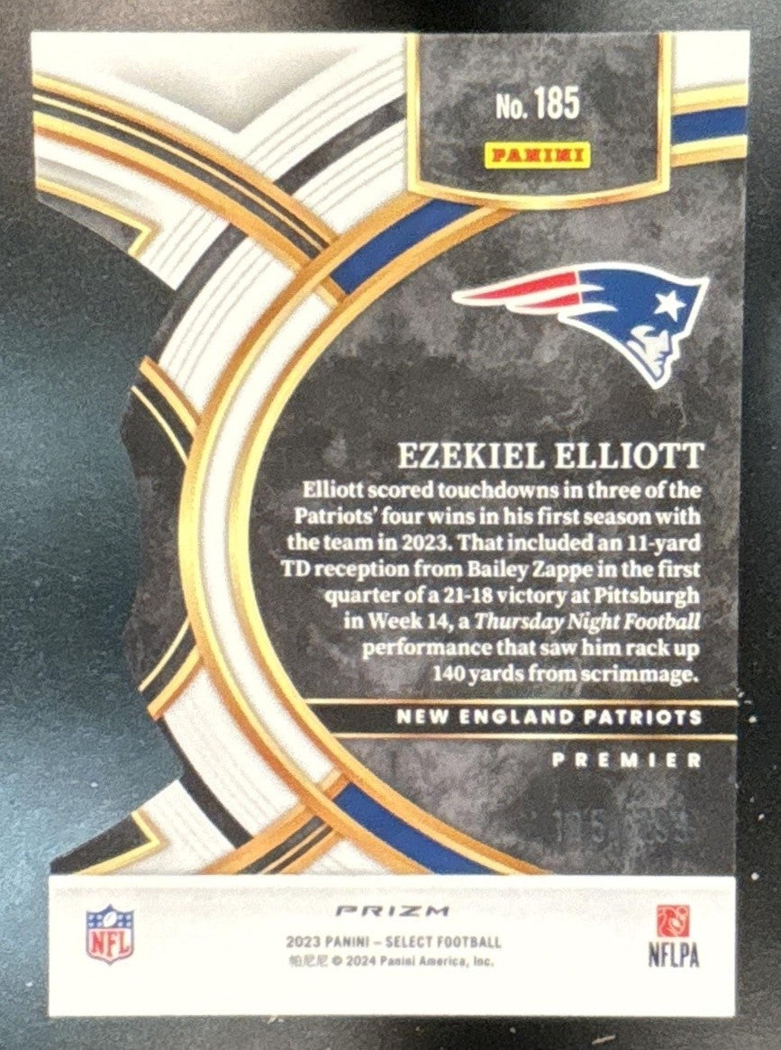 2023 Panini Select Ezekiel Elliott Copper Prizms Die Cut /299 #185 Patriots