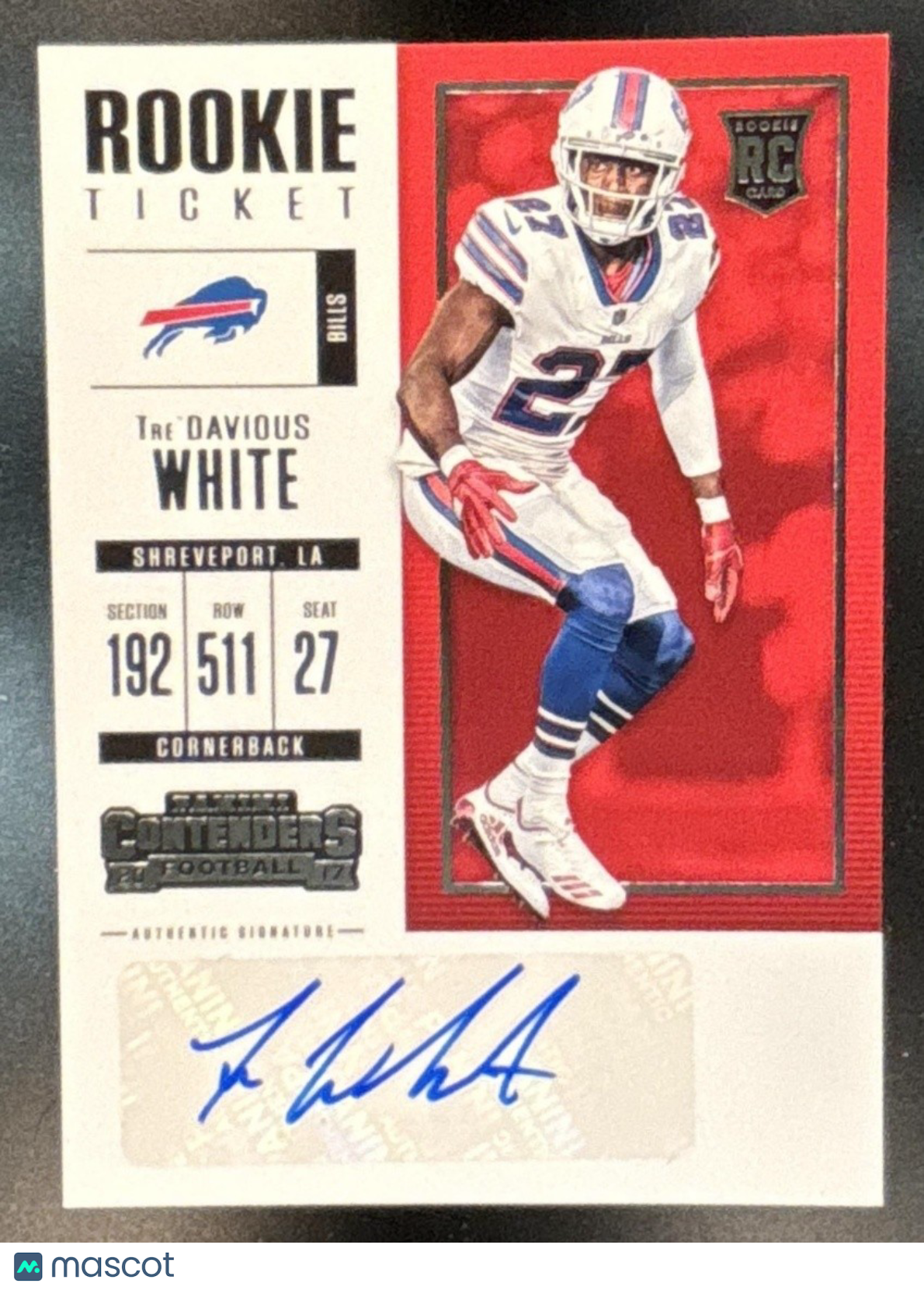 2017 Panini Contenders Tre Davious White #129 RC Auto Buffalo Bills