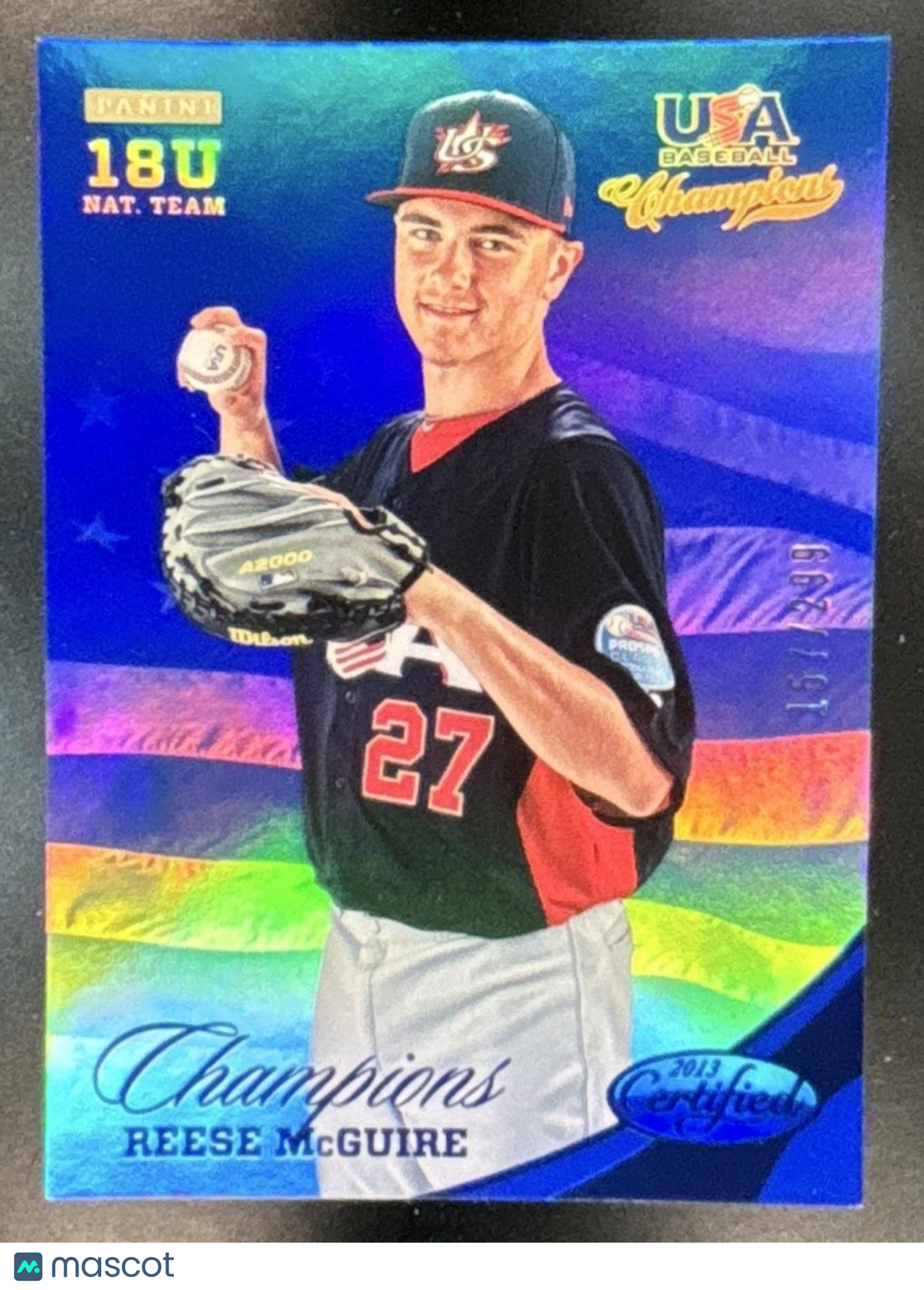 2013 Panini USA Baseball Champions Reese McGuire National Team Blue /299 #160