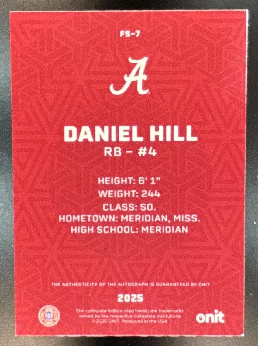 2025 ONIT Athlete Daniel Hill Fusion Signatures /25 #FS-7 Auto