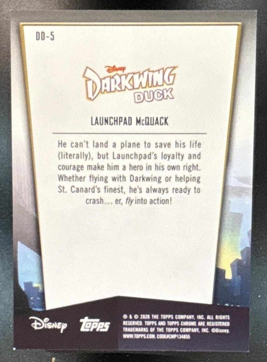 2026 Topps Chrome Disney Launchpad McQuack Darkwing Duck Orange /25 #DD-5
