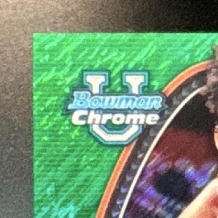 2024-25 Bowman Chrome University Justice Carlton Prospect Auto Green Shimmer #38
