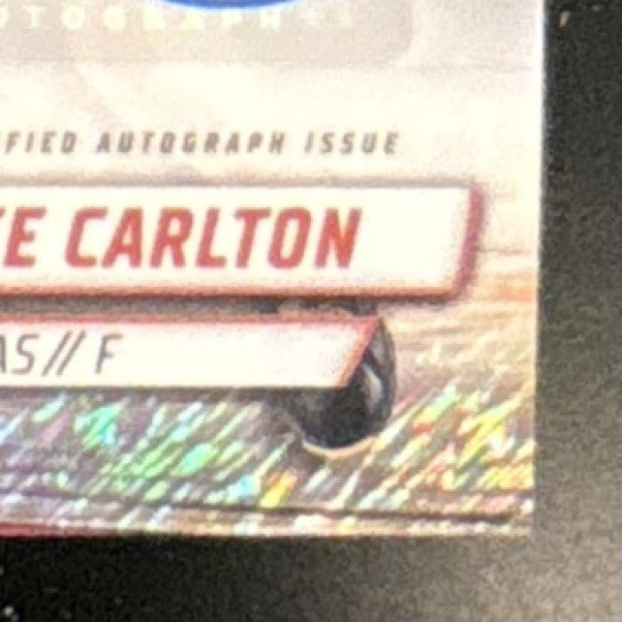 2024-25 Bowman Chrome University Justice Carlton Prospect Auto Green Shimmer #38