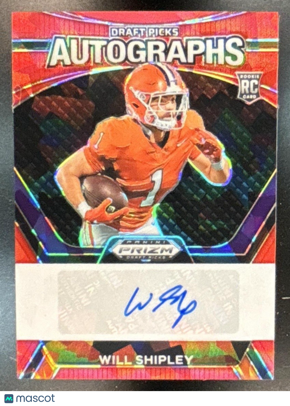 2024 Prizm Collegiate Draft Picks Will Shipley Pick Auto Red Ice RC Tigers