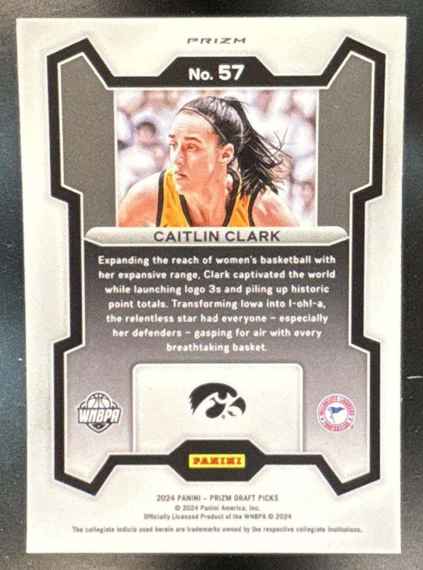 2024 Panini Prizm Draft Picks Collegiate Caitlin Clark Green #57b RC VAR