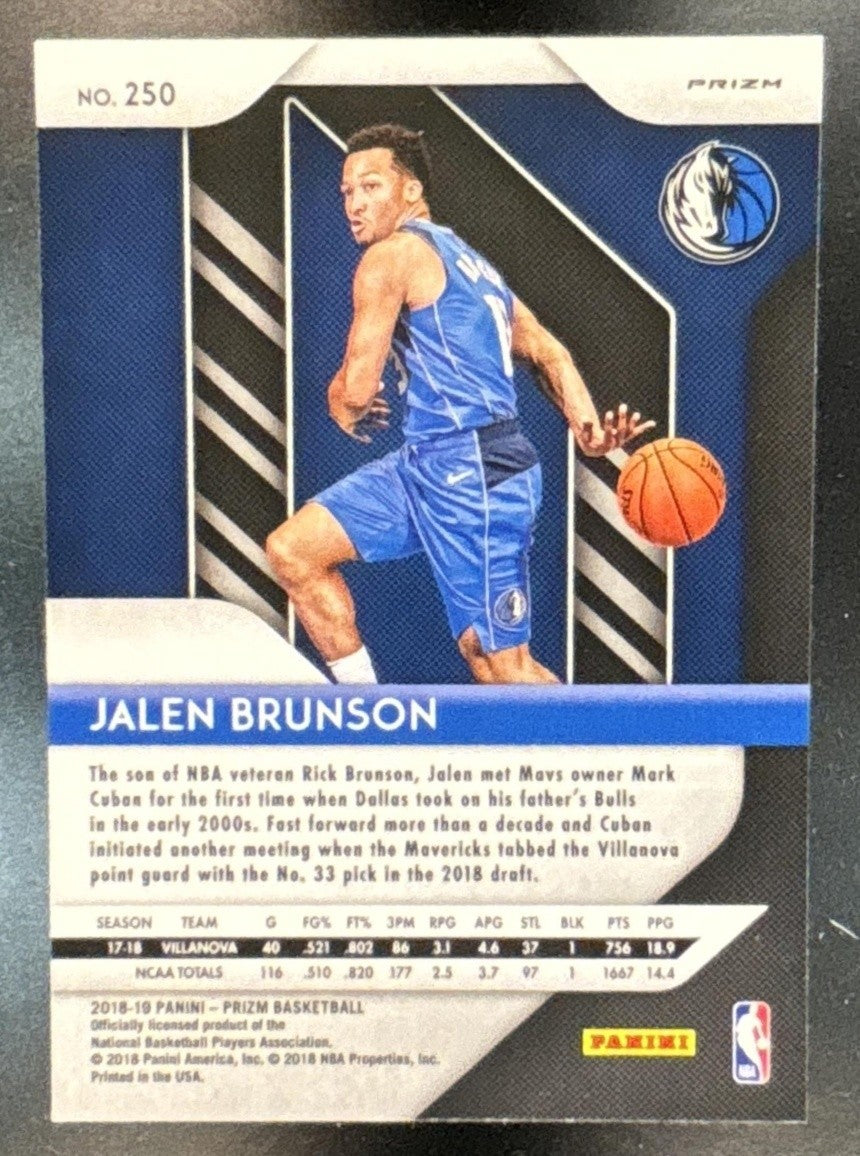 2018-19 Panini Prizm Jalen Brunson Prizms Pink Ice #250 RC Dallas Mavericks