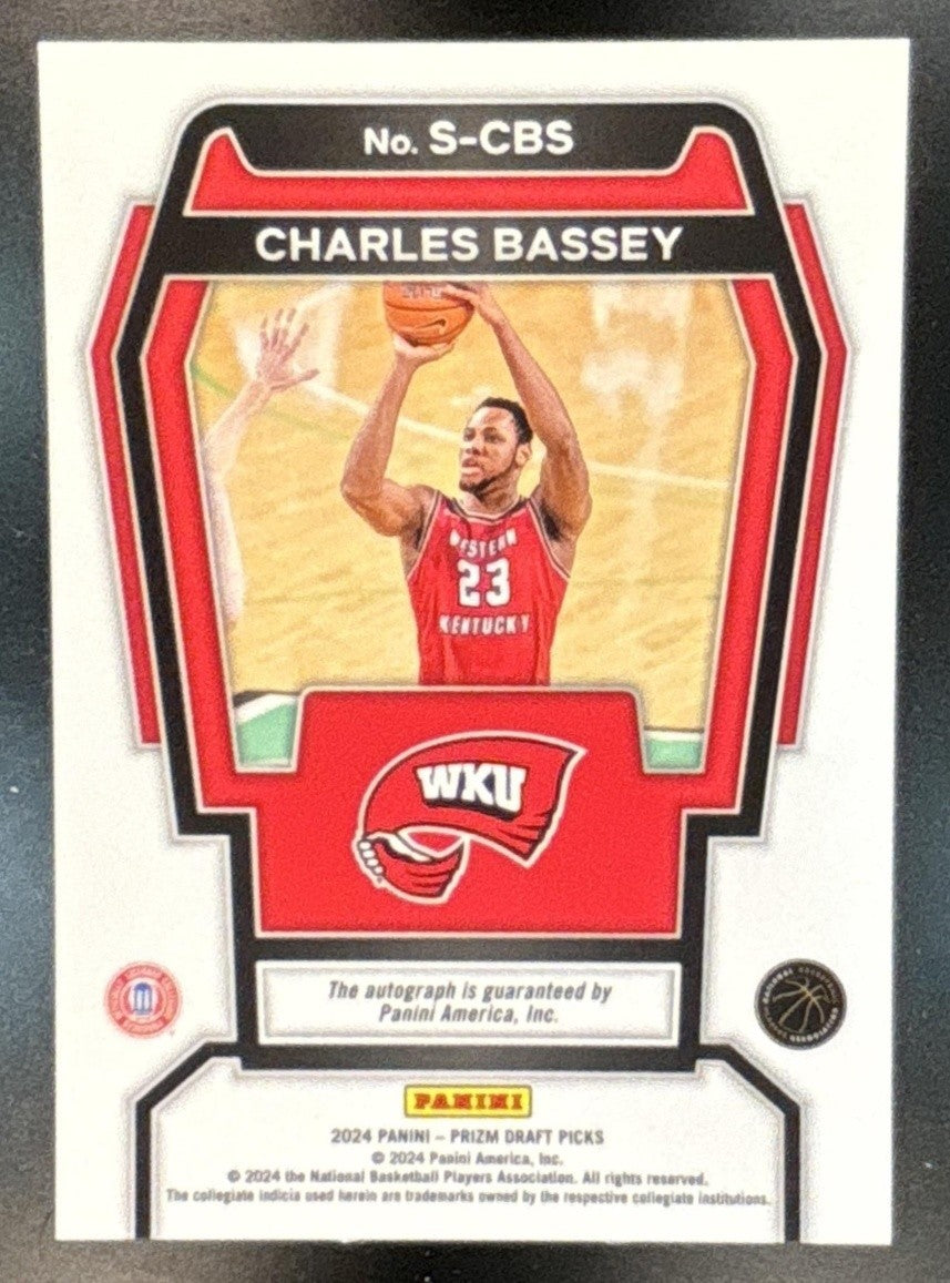 2024 Panini Prizm Draft Picks Collegiate Charles Bassey Signatures #S-CBS Auto