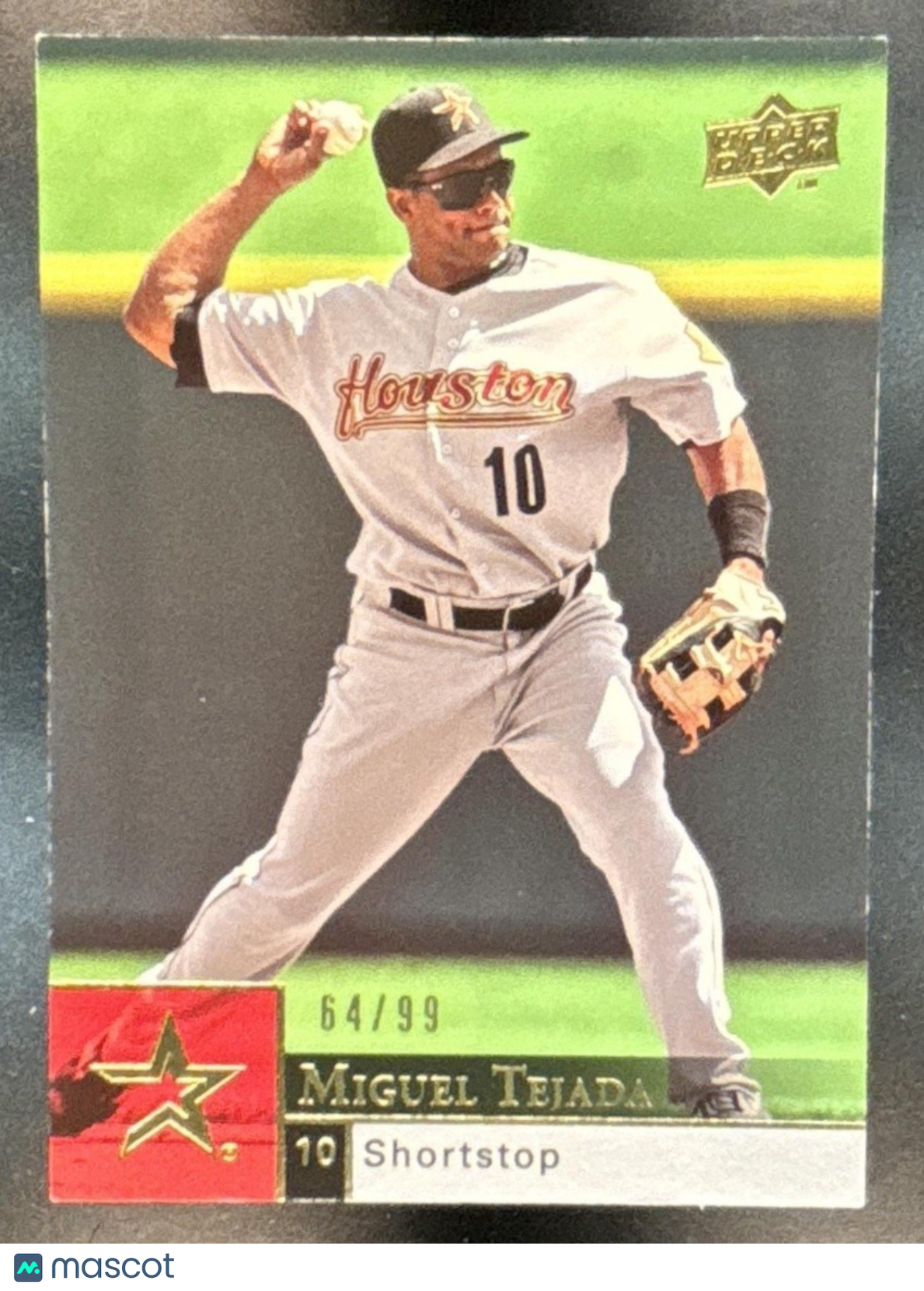 2009 Upper Deck Miguel Tejada Gold /99 #157 Houston Astros