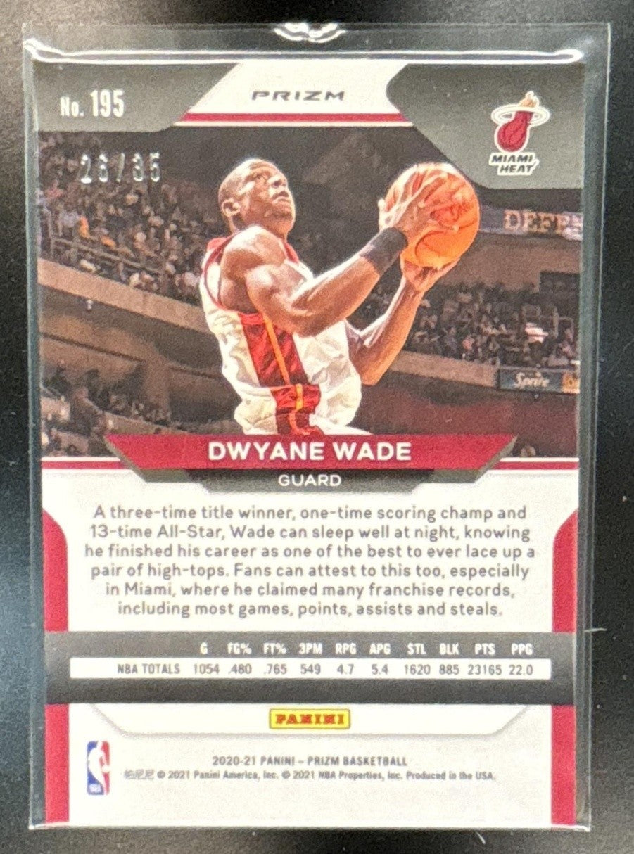 2020-21 Panini Prizm Dwyane Wade Purple Pulsar Prizms /35 #195 Miami Heat