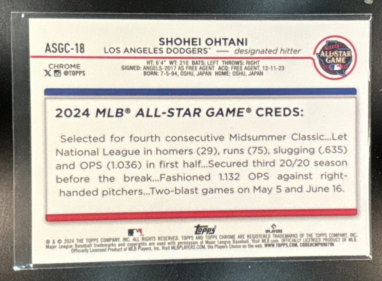 2024 Topps Chrome Update Shohei Ohtani All-Star Game (Refractor) Dodgers