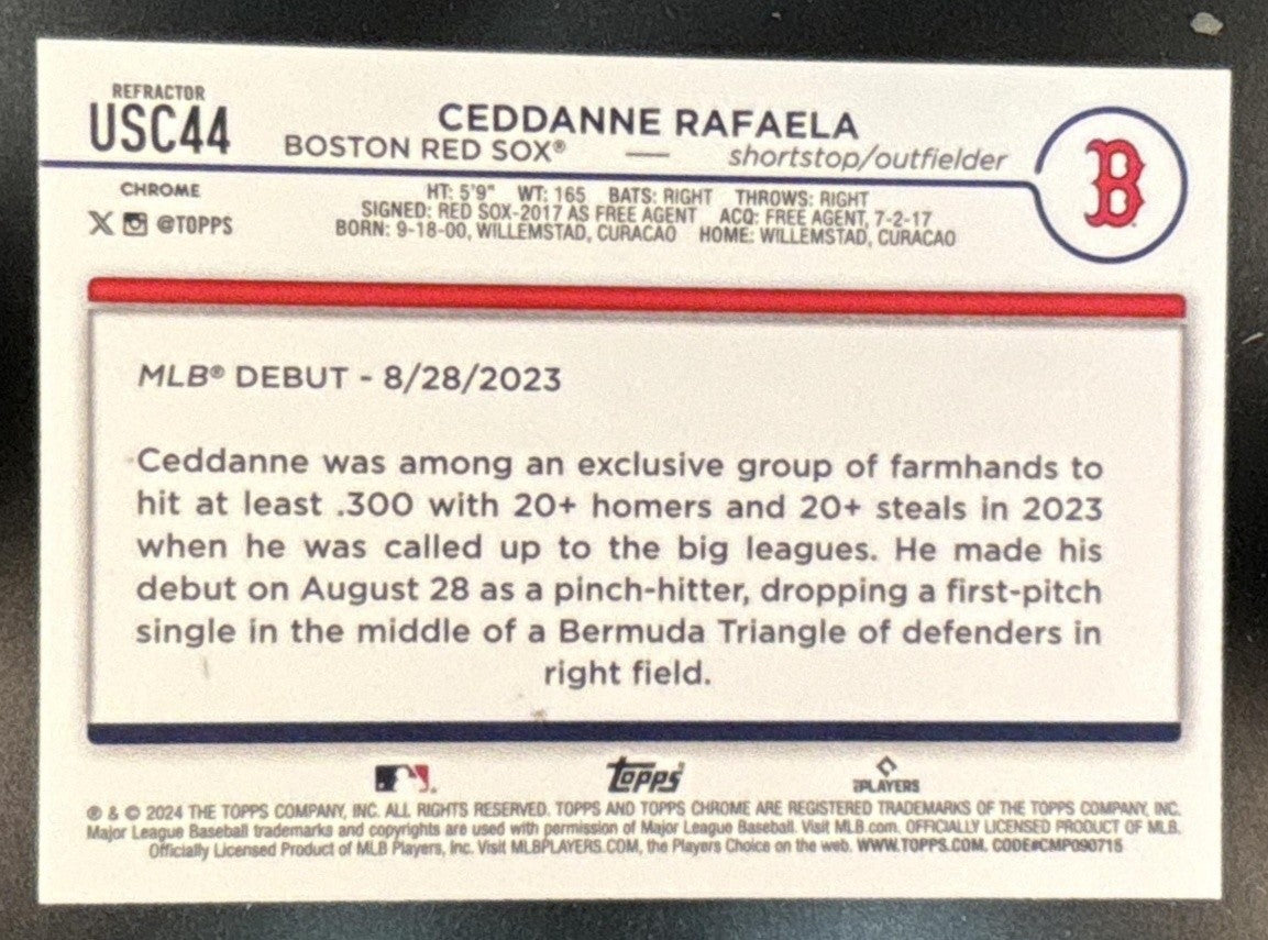 2024 Topps Chrome Update Ceddanne Rafaela Refractor #USC44 RC Boston Red Sox