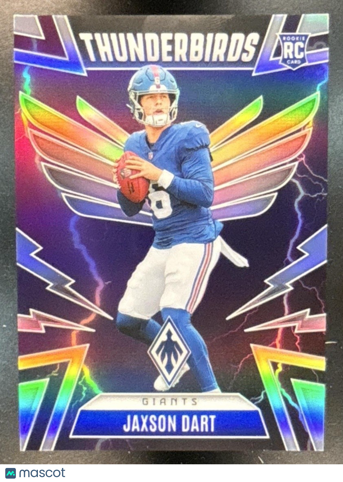 2025 Panini Phoenix Jaxson Dart Thunderbirds #38 RC New York Giants