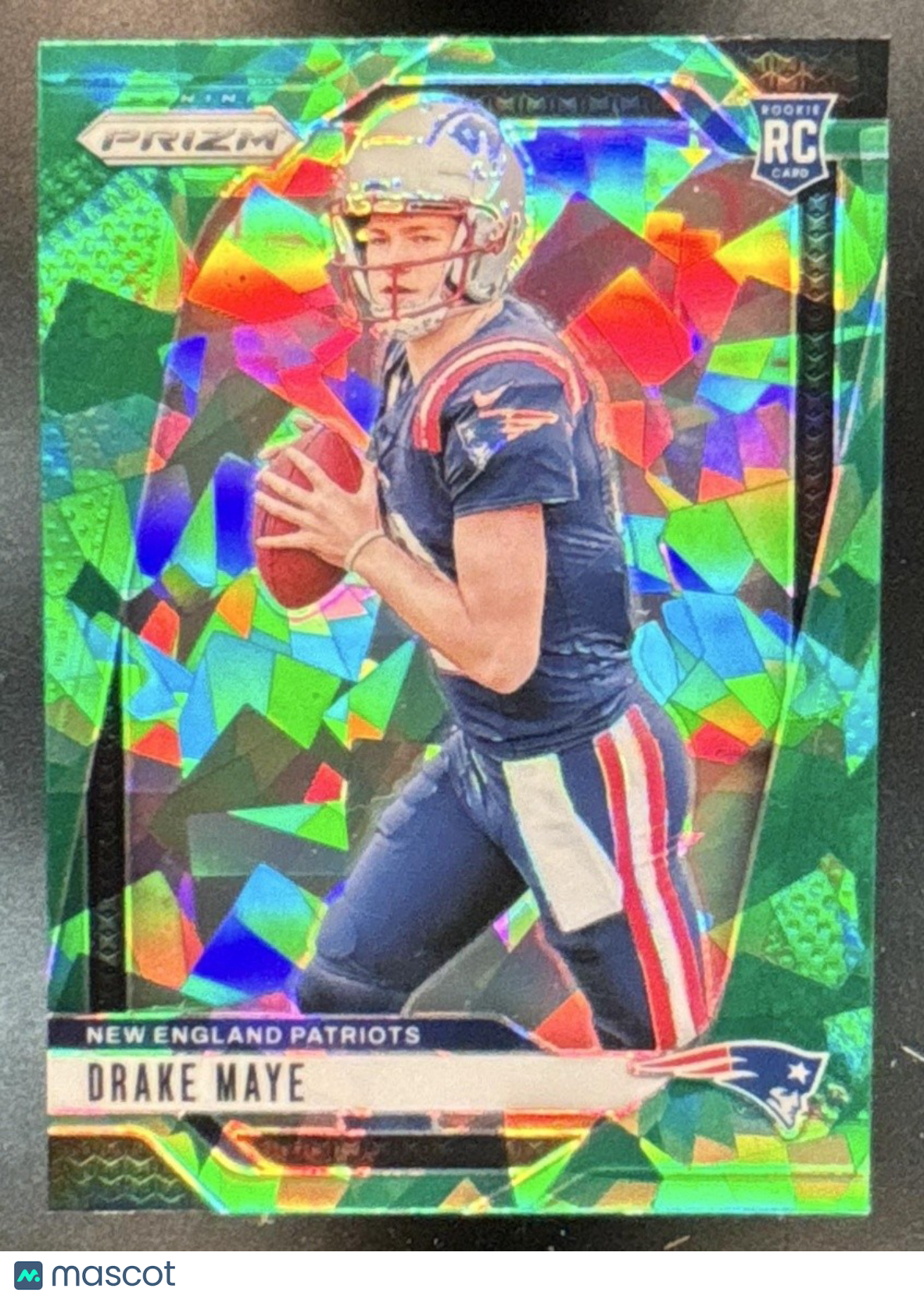 2024 Panini Prizm Drake Maye Green Ice #329 RC New England Patriots