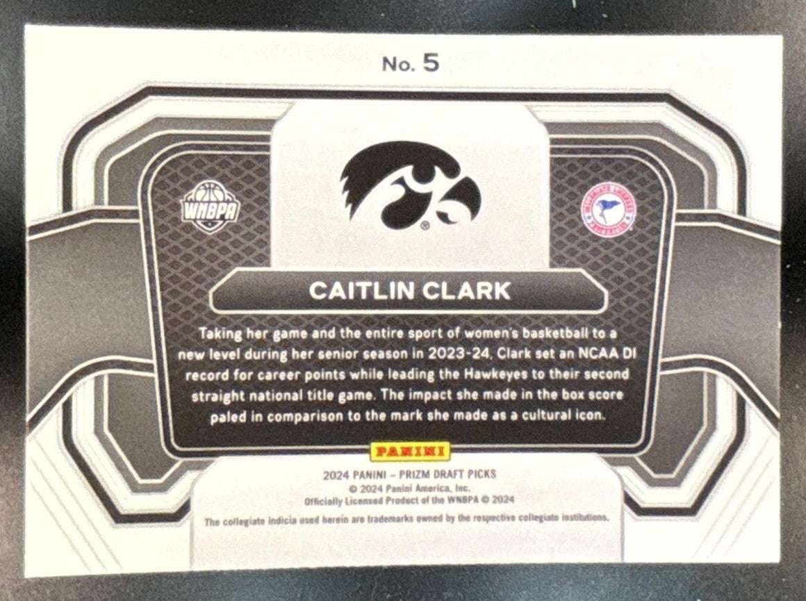 2024 Prizm Draft Picks Collegiate Caitlin Clark Campus Legends #5 RC Hawkeyes