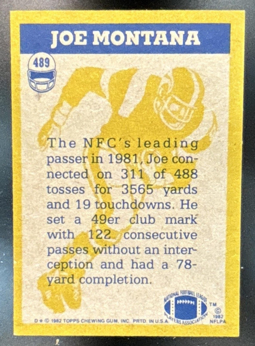 1982 Topps Joe Montana #489 San Francisco 49ers