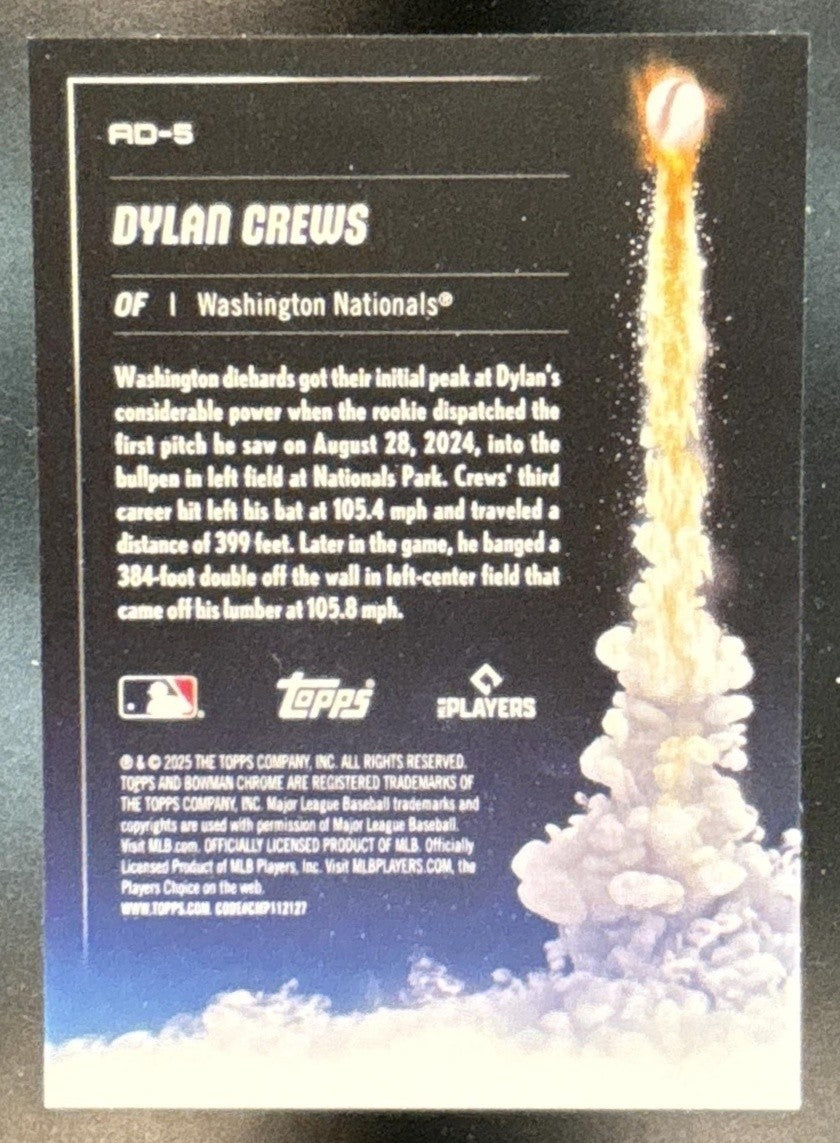 2025 Bowman Chrome Dylan Crews ADIOS! #AD-5 RC Washington Nationals