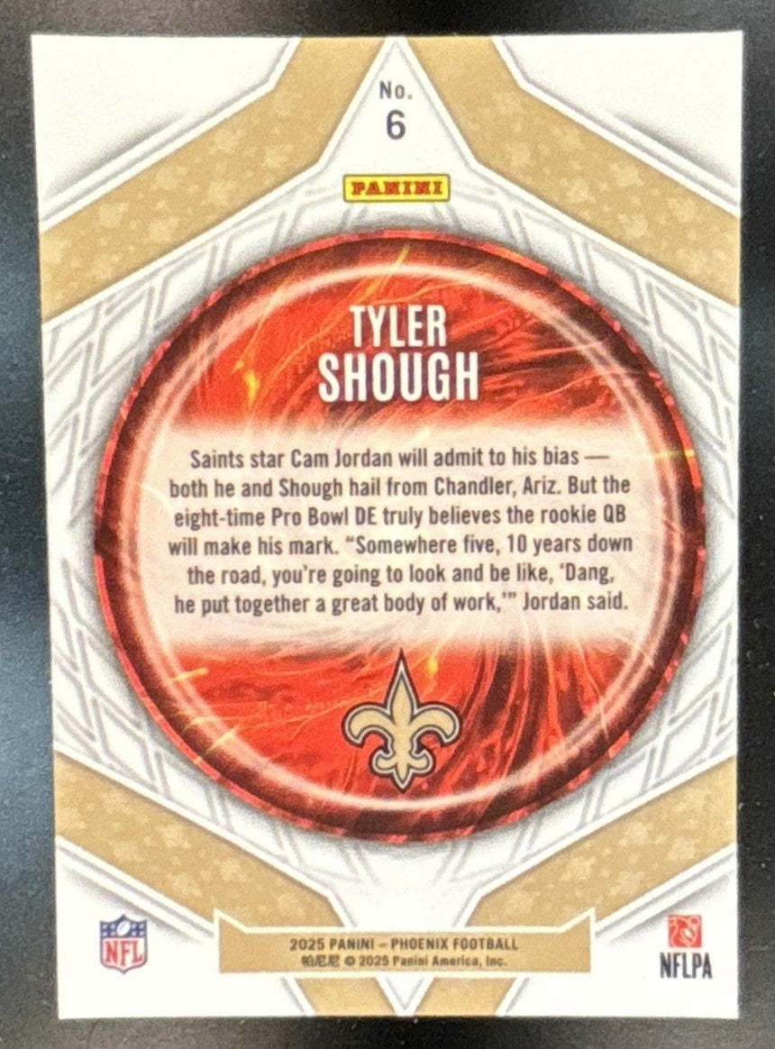 2025 Panini Phoenix Tyler Shough Paragon #6 RC New Orleans Saints