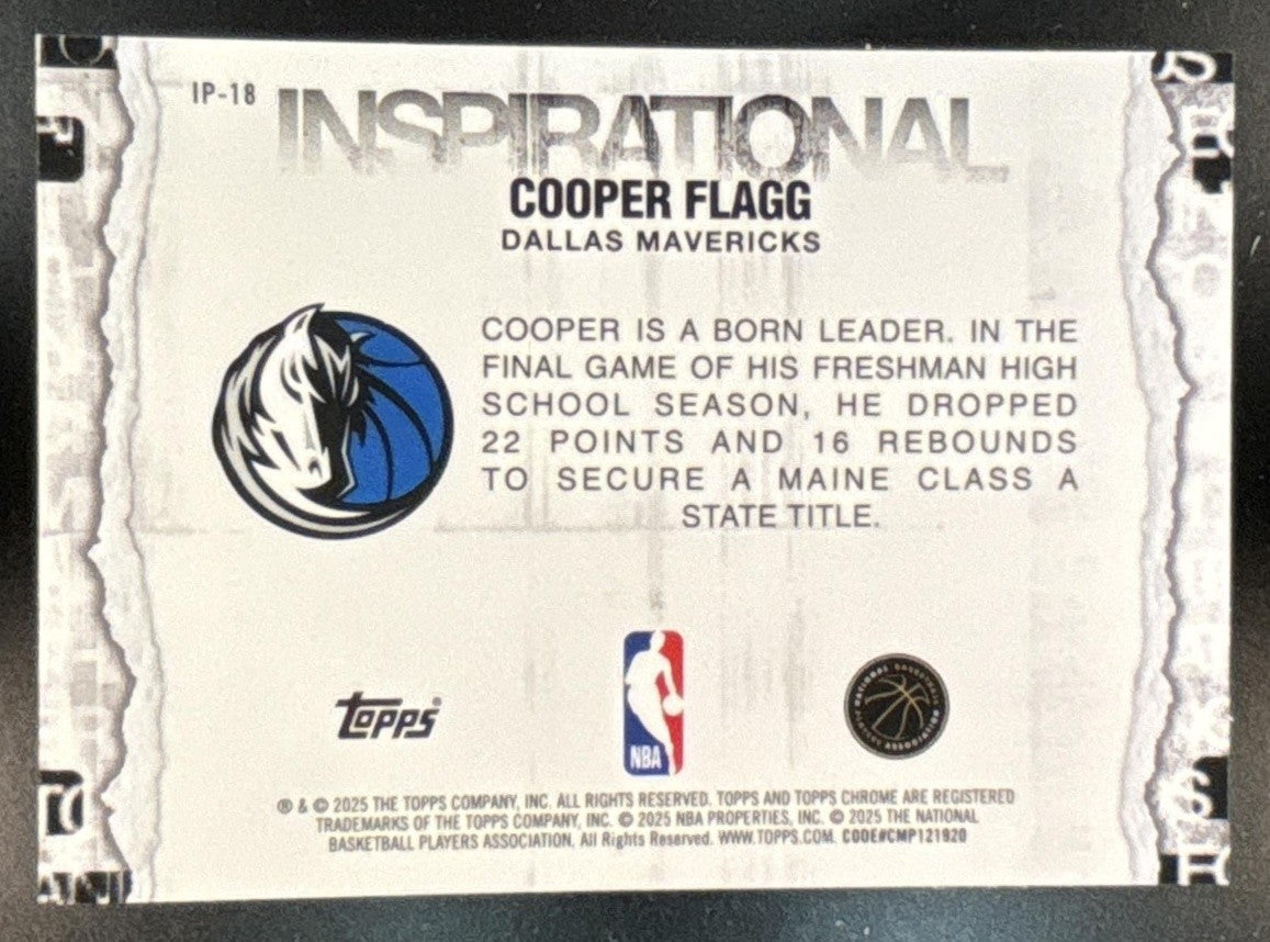 2025-26 Topps Chrome Cooper Flagg Inspirational #IP-18 RC Dallas Mavericks
