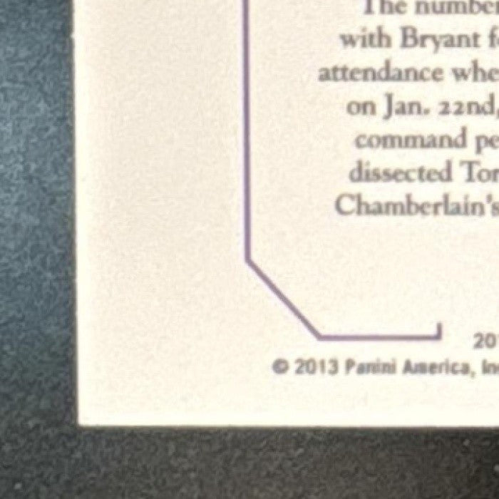 2012-13 Panini Elite Kobe Bryant Prime Numbers #24 Los Angeles Lakers
