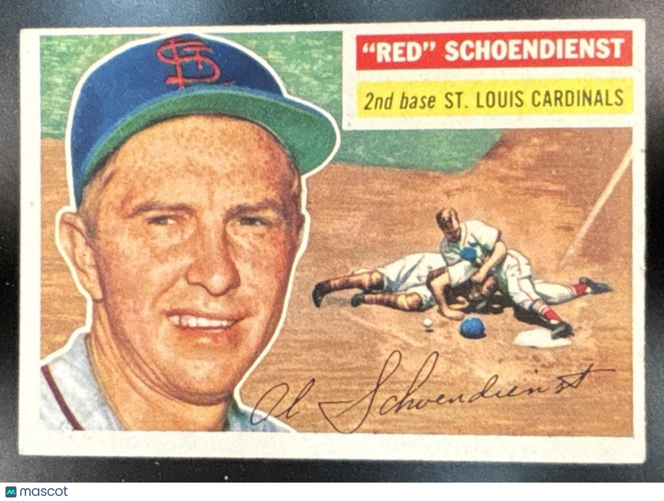 1956 Topps Red Schoendienst - #165a St. Louis Cardinals