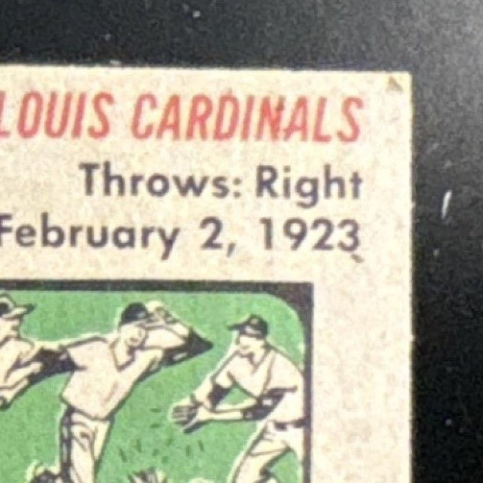 1956 Topps Red Schoendienst - #165a St. Louis Cardinals