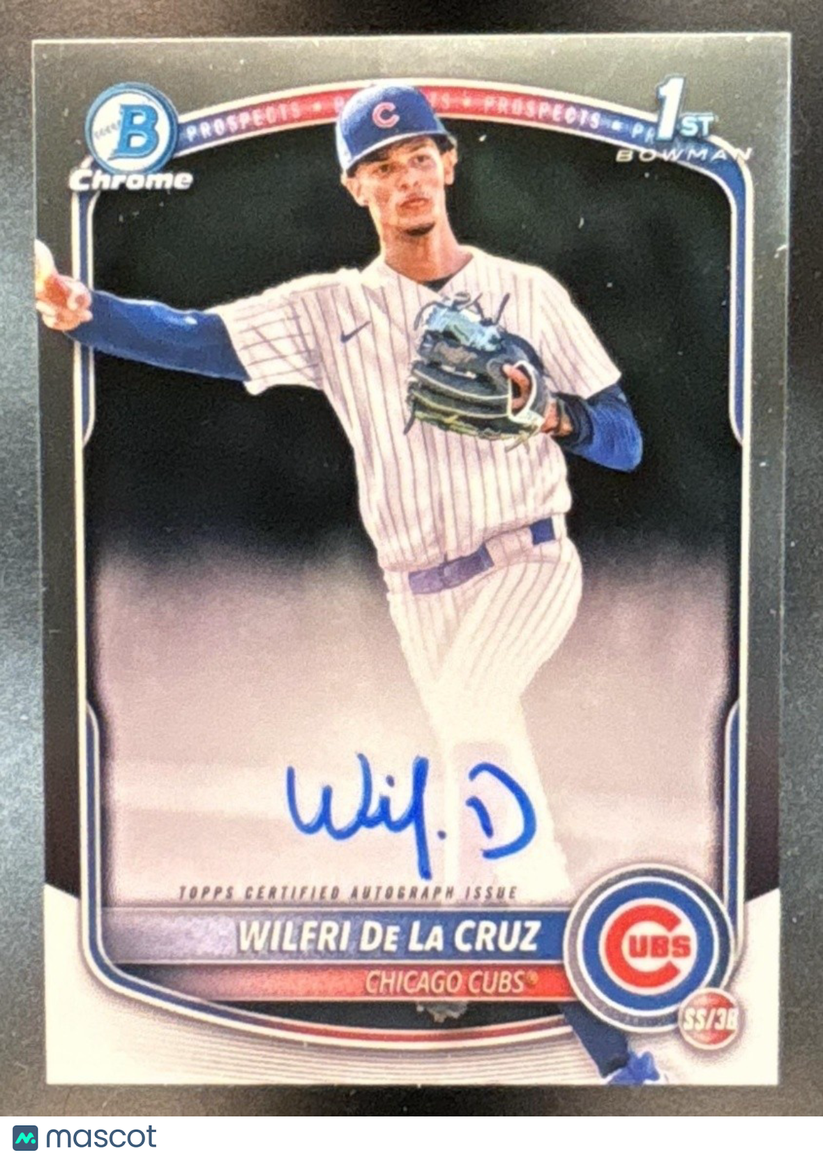 2025 Bowman Chrome Wilfri De La Cruz Auto #CPA-WD 1st Prospect Chicago Cubs