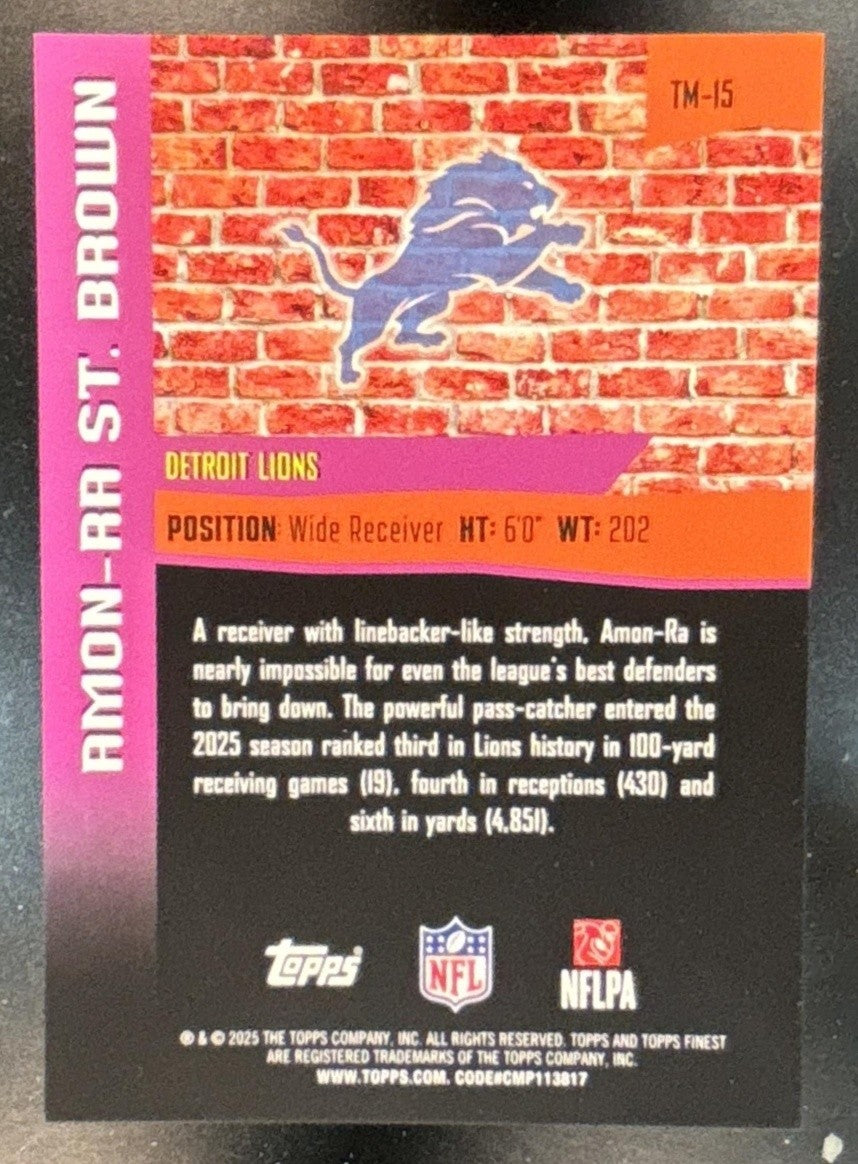 2025 Topps Finest Amon-Ra St. Brown The Man #TM-15 Detroit Lions