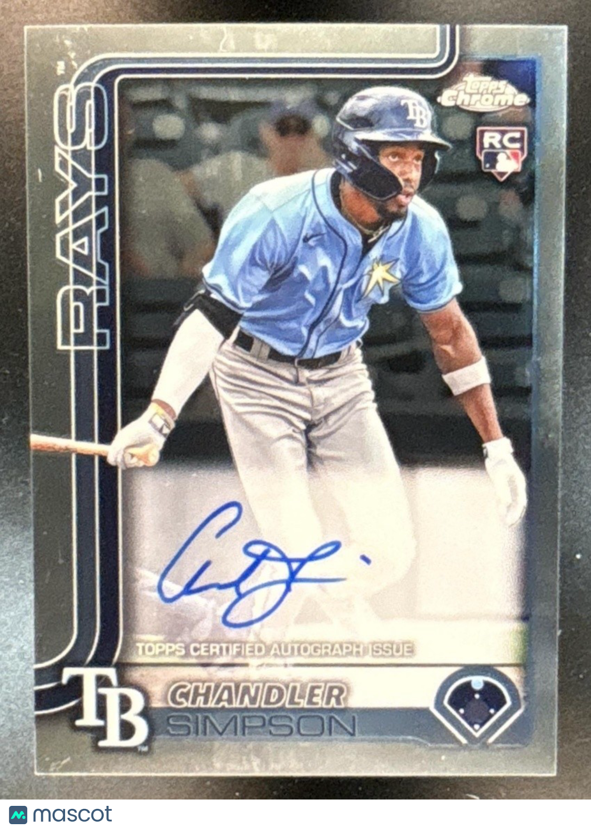 2025 Topps Chrome Chandler Simpson Rookie Auto #RA-CSI RC Tampa Bay Rays
