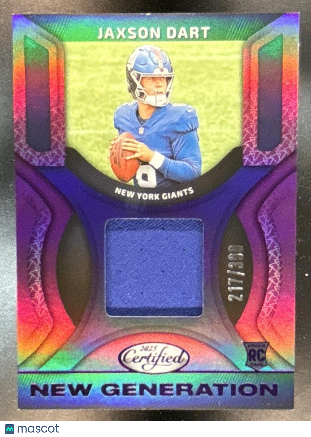 2025 Panini Certified Jaxson Dart New Generation Jerseys Mirror Purple /399 RC