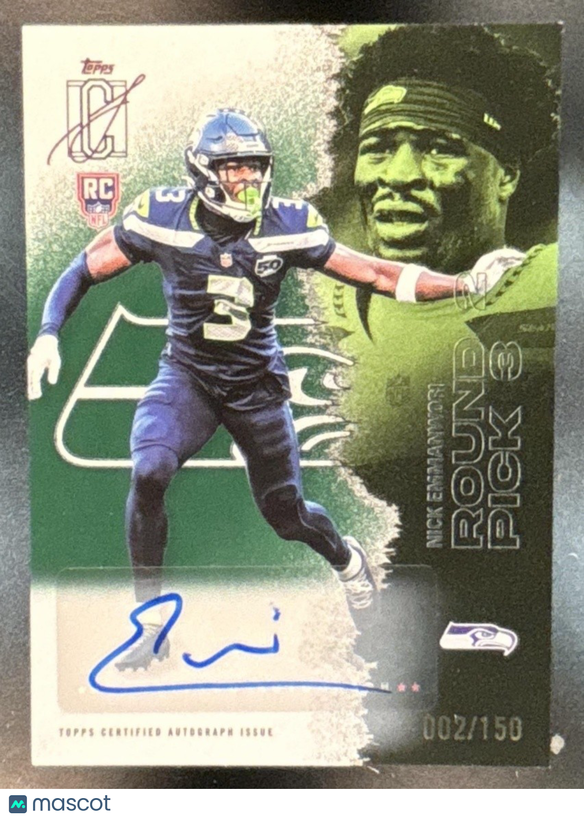 2025 Topps Signature Class Nick Emmanwori Auto Green /150 #174 RC Seahawks
