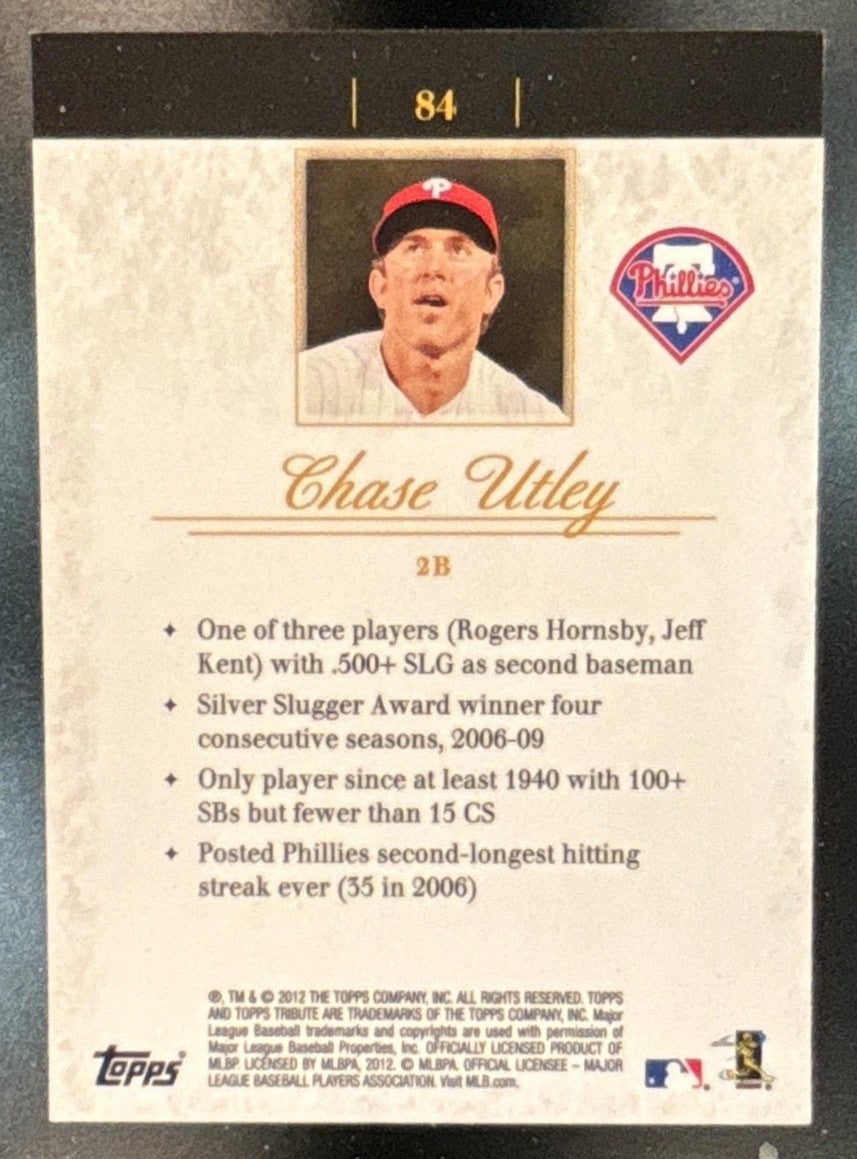 2012 Topps Tribute Chase Utley Bronze /299 #84 Philadelphia Phillies