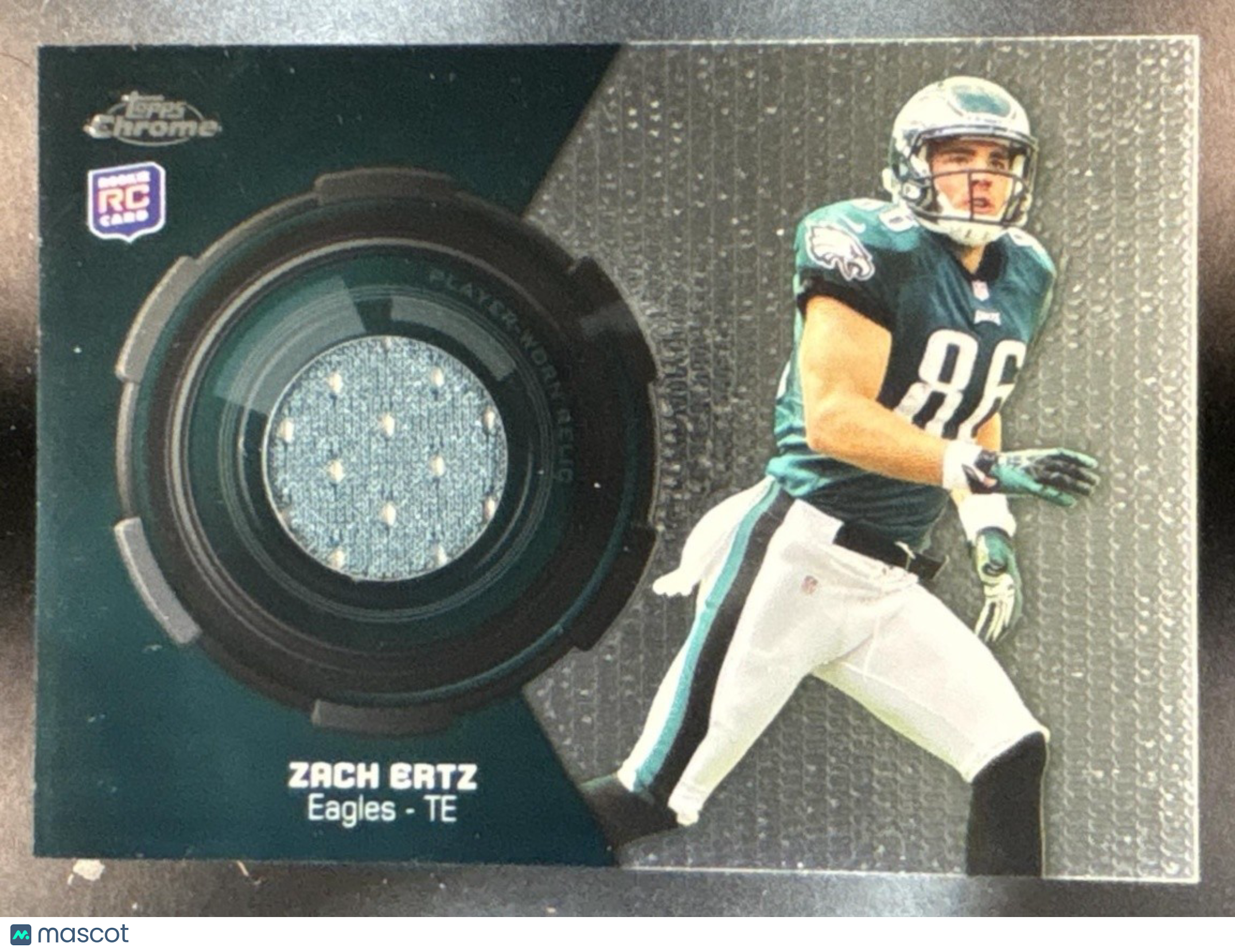 2013 Topps Chrome Zach Ertz Rookie Relics #RR-ZE RC Philadelphia Eagles