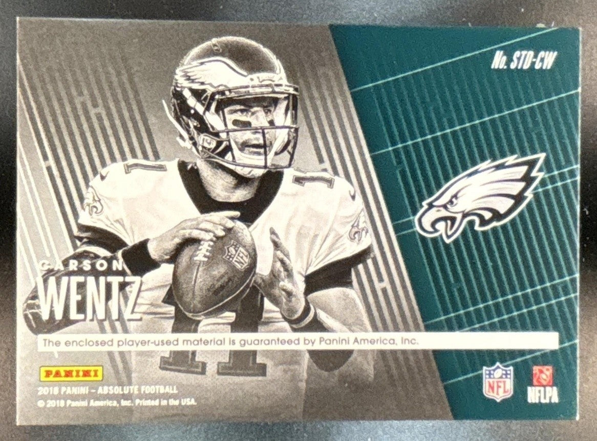 2018 Panini Absolute Carson Wentz Tools of the Trade Double /99 MEM Eagles
