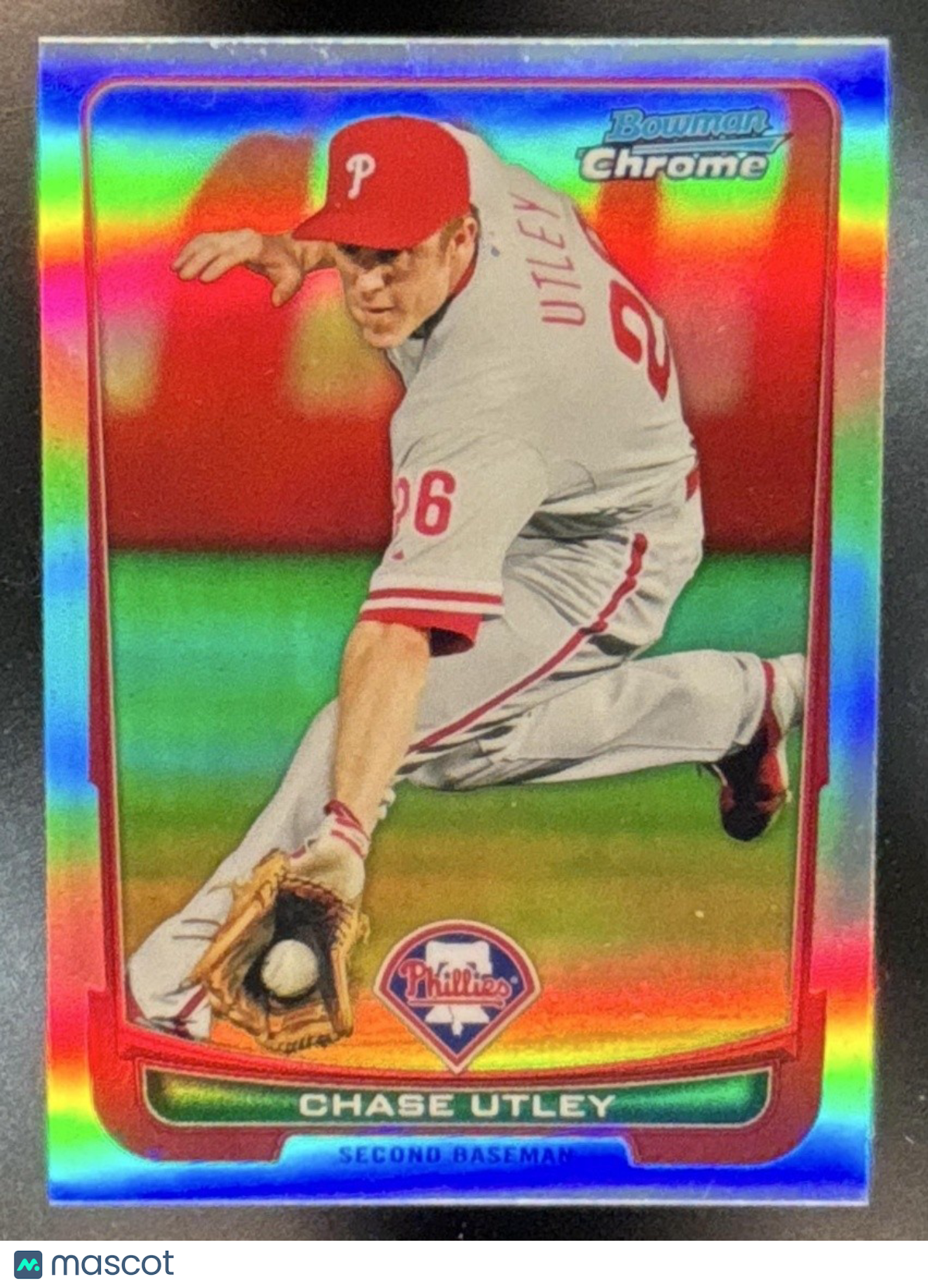 2012 Bowman Chrome Chase Utley Refractor #197 Philadelphia Phillies