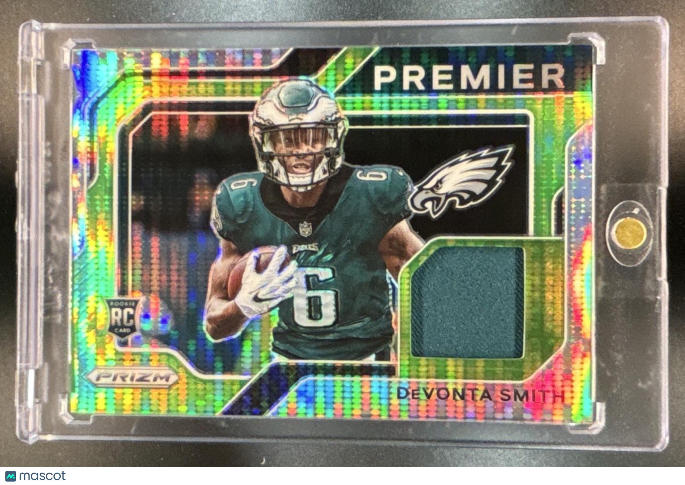 2021 Panini Prizm DeVonta Smith Premier Jerseys Neon Green Pulsar MEM